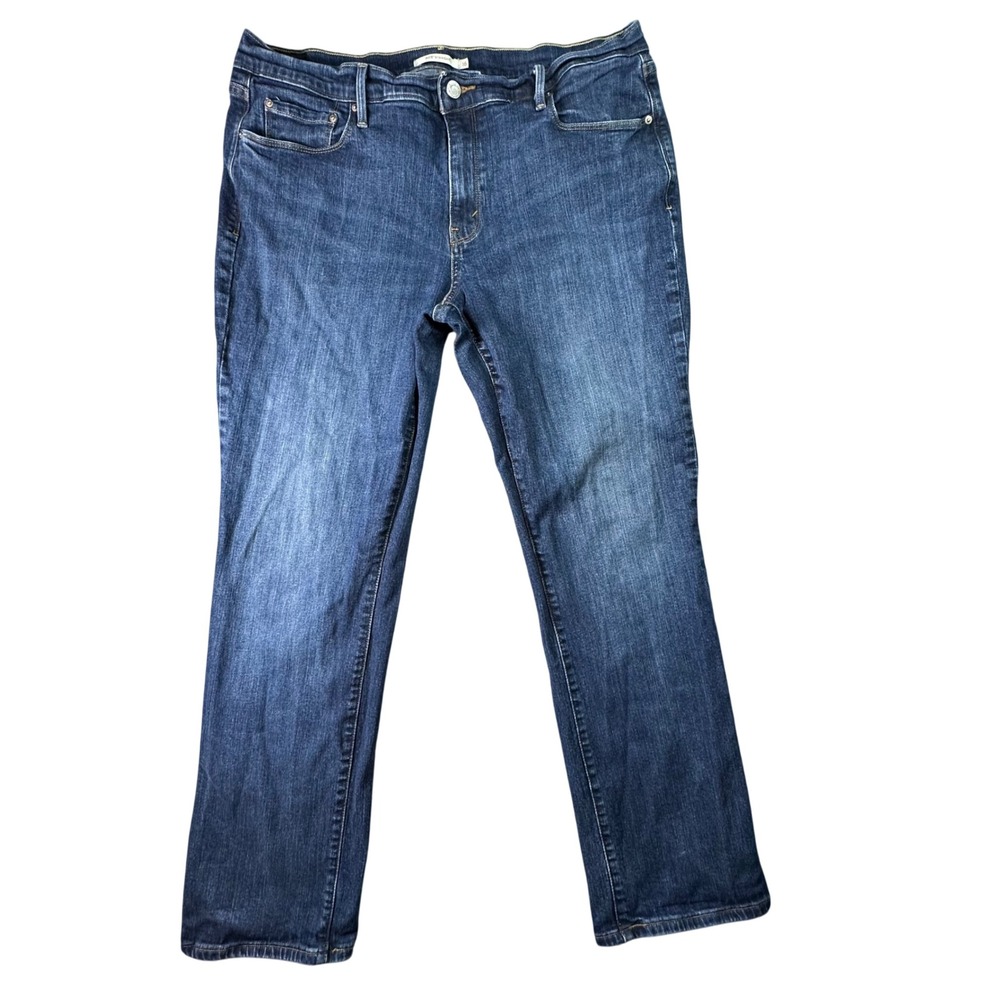 Levis 505 Straight Leg Jeans Dark Wash Denim Classic Casual 16 Blue‎ Streetwear